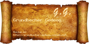 Grundbecher Gedeon névjegykártya